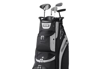 VEVOR Golf Cart Bag with 14 Way Organizer Divider Top, 36” 13 Pockets Premium Cart Bag, Durable Golf Bags with Handles & Dust Cover & Detachable Straps for Men & Women, Black Color-Block