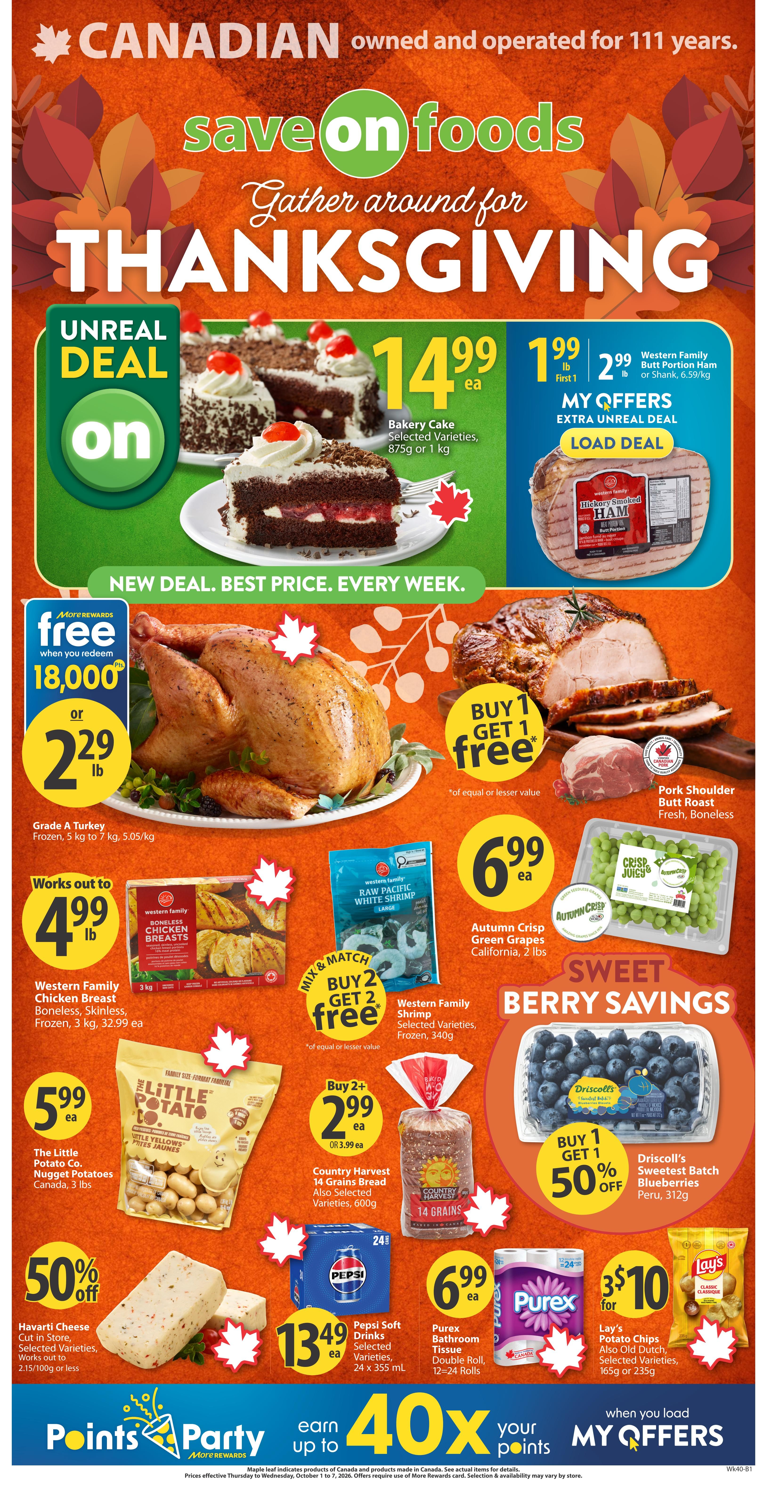 Save On Foods (AB) Flyer October 1 to 7