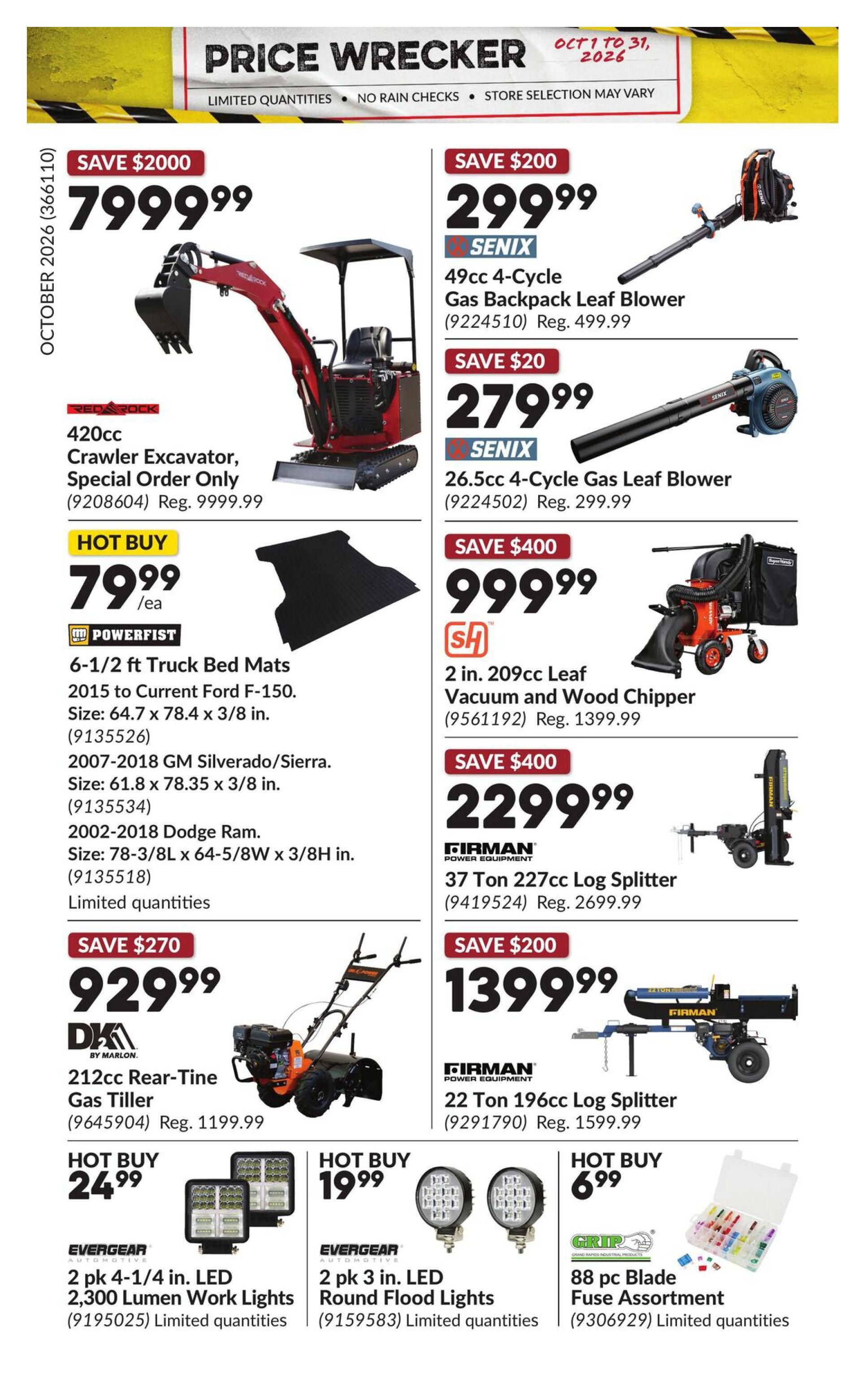 Princess Auto Price Wrecker Flyer October 1 to 31