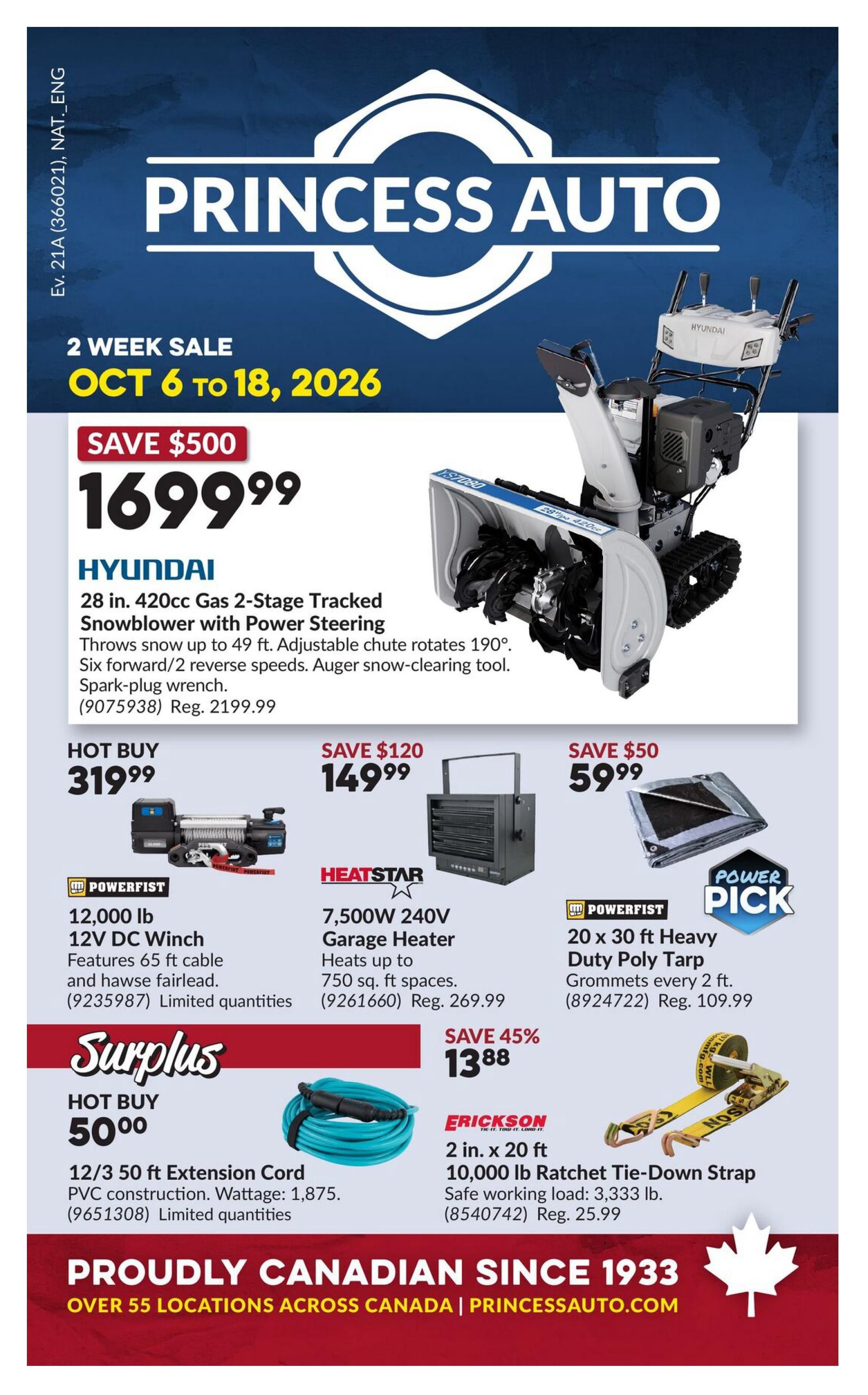 Princess Auto Flyer October 6 to 18
