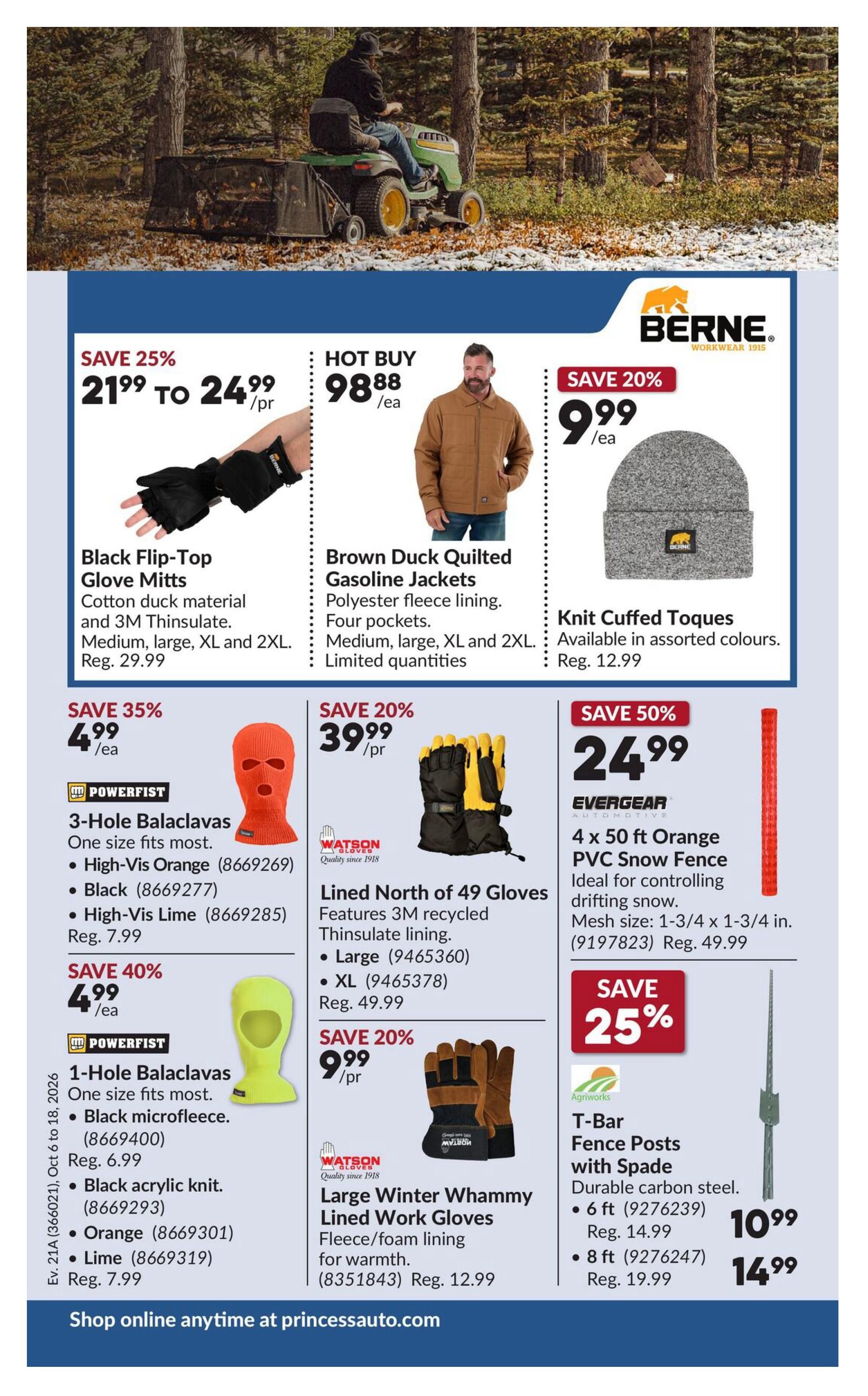 Princess Auto Flyer October 6 to 18