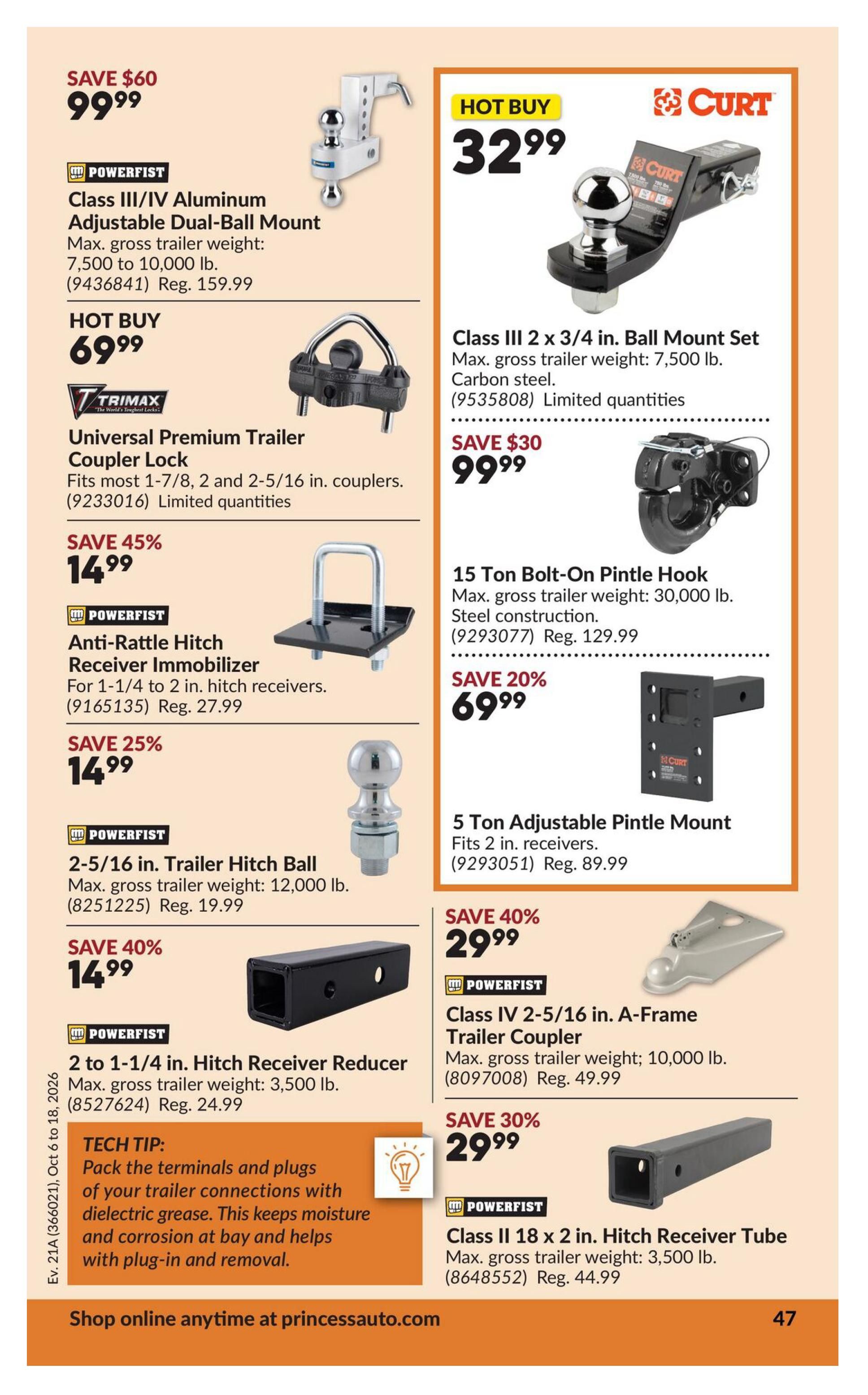 Princess Auto Flyer October 6 to 18