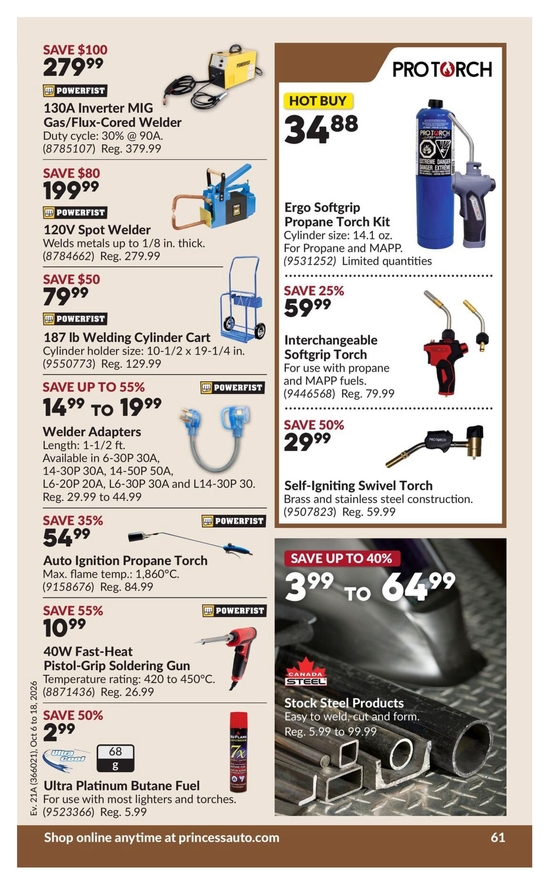 Princess Auto Flyer October 6 to 18