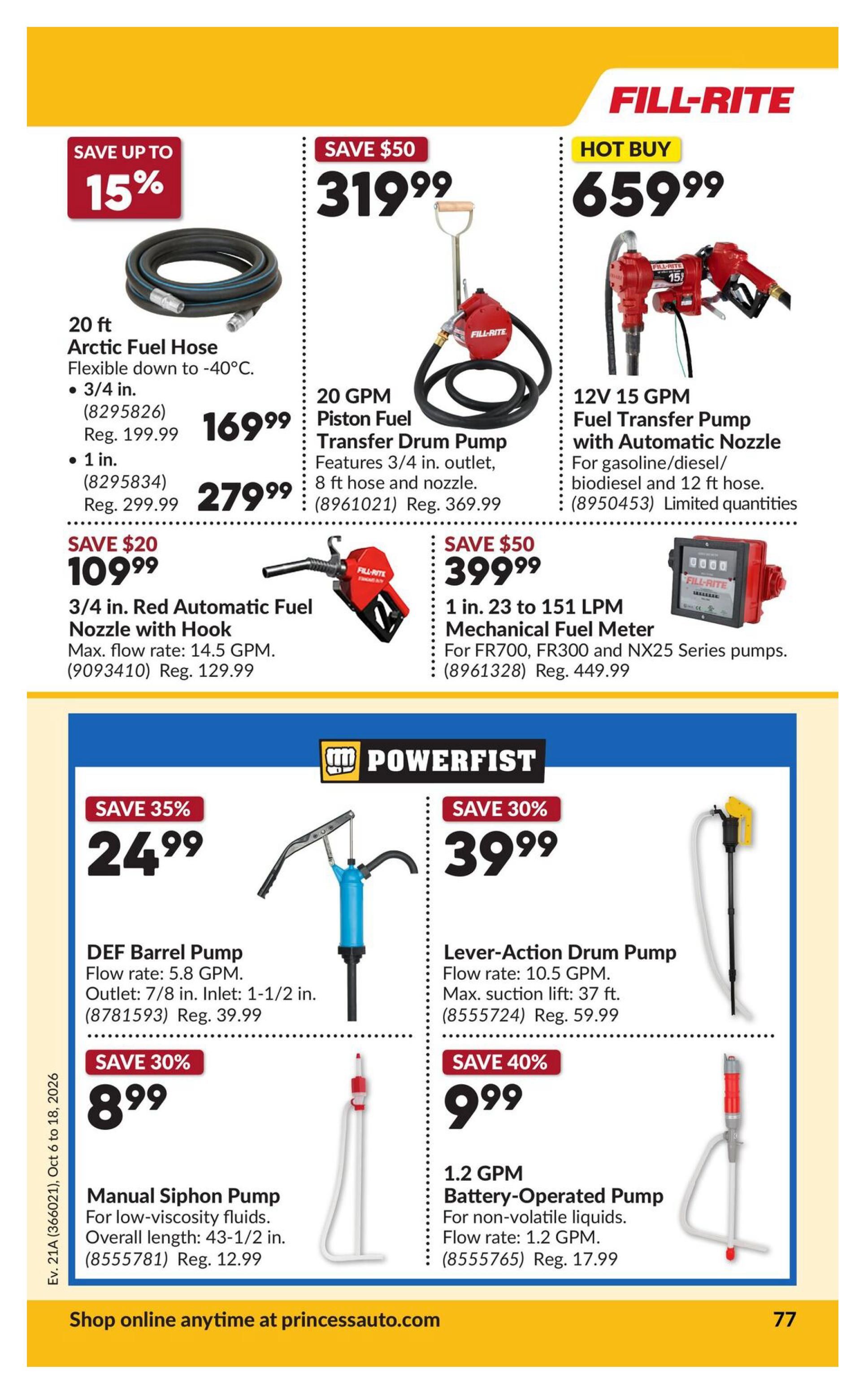 Princess Auto Flyer October 6 to 18