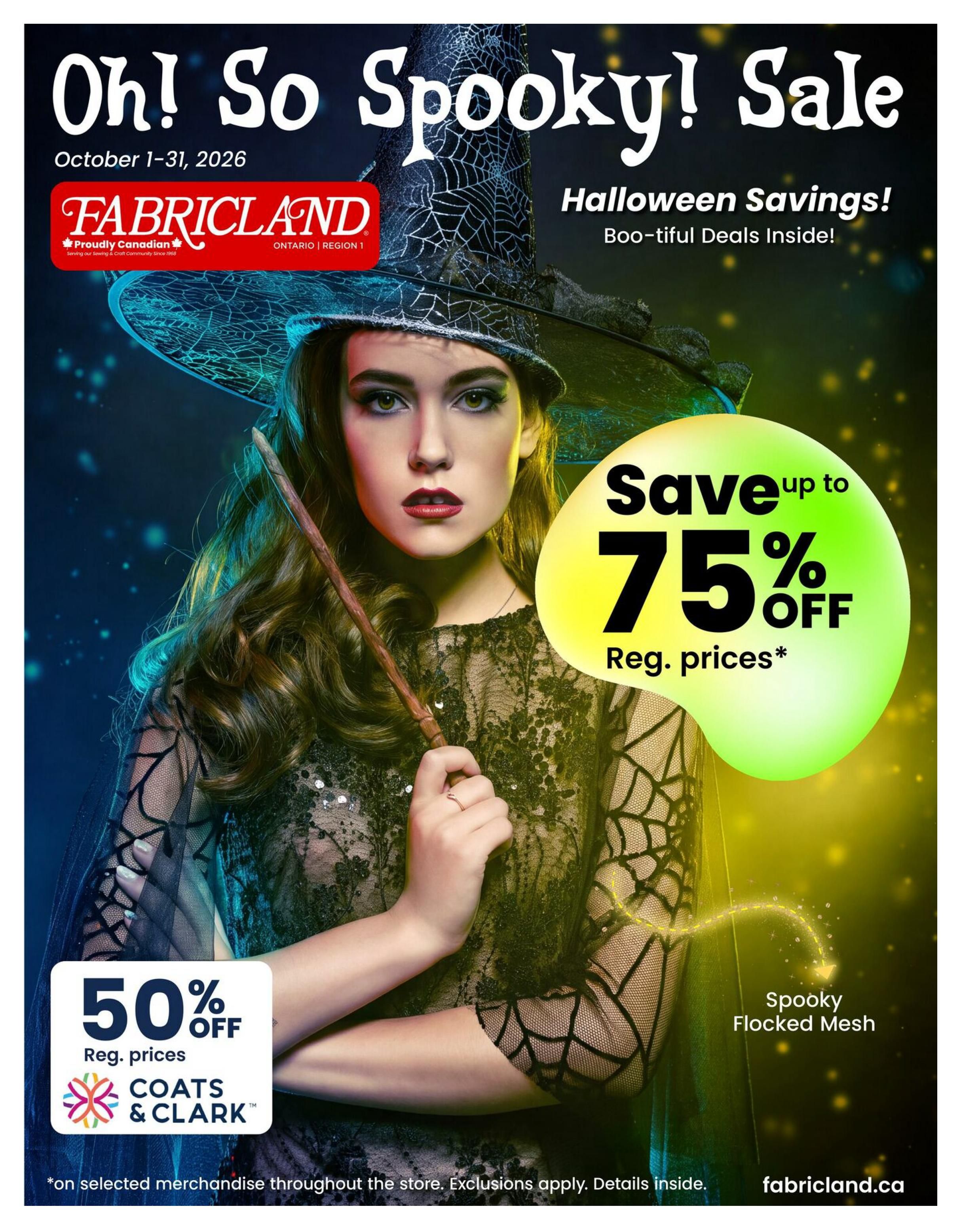 Fabricland (ON) Flyer October 1 to 31