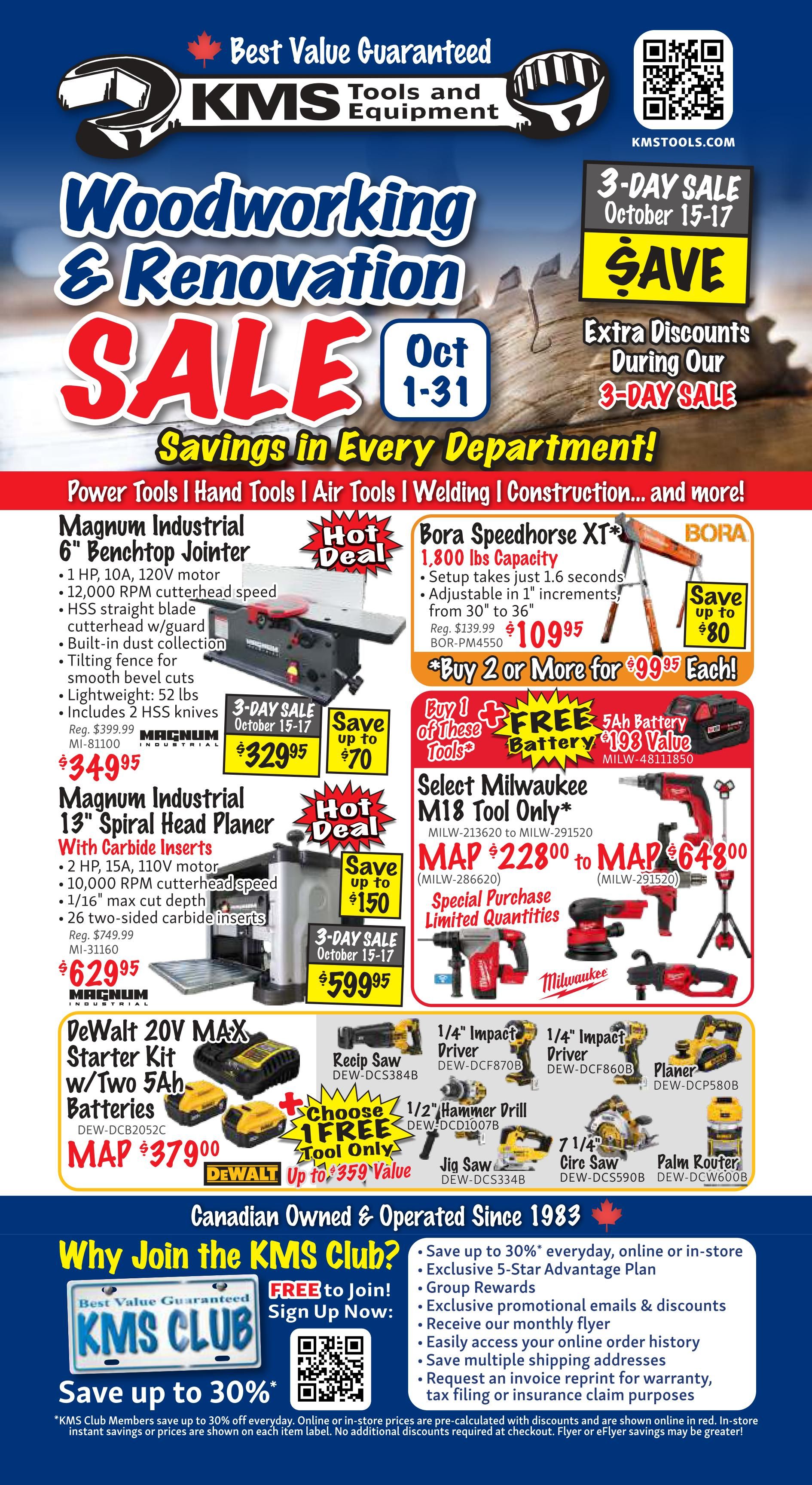 KMS Tools and Equipment Flyer October 1 to 31