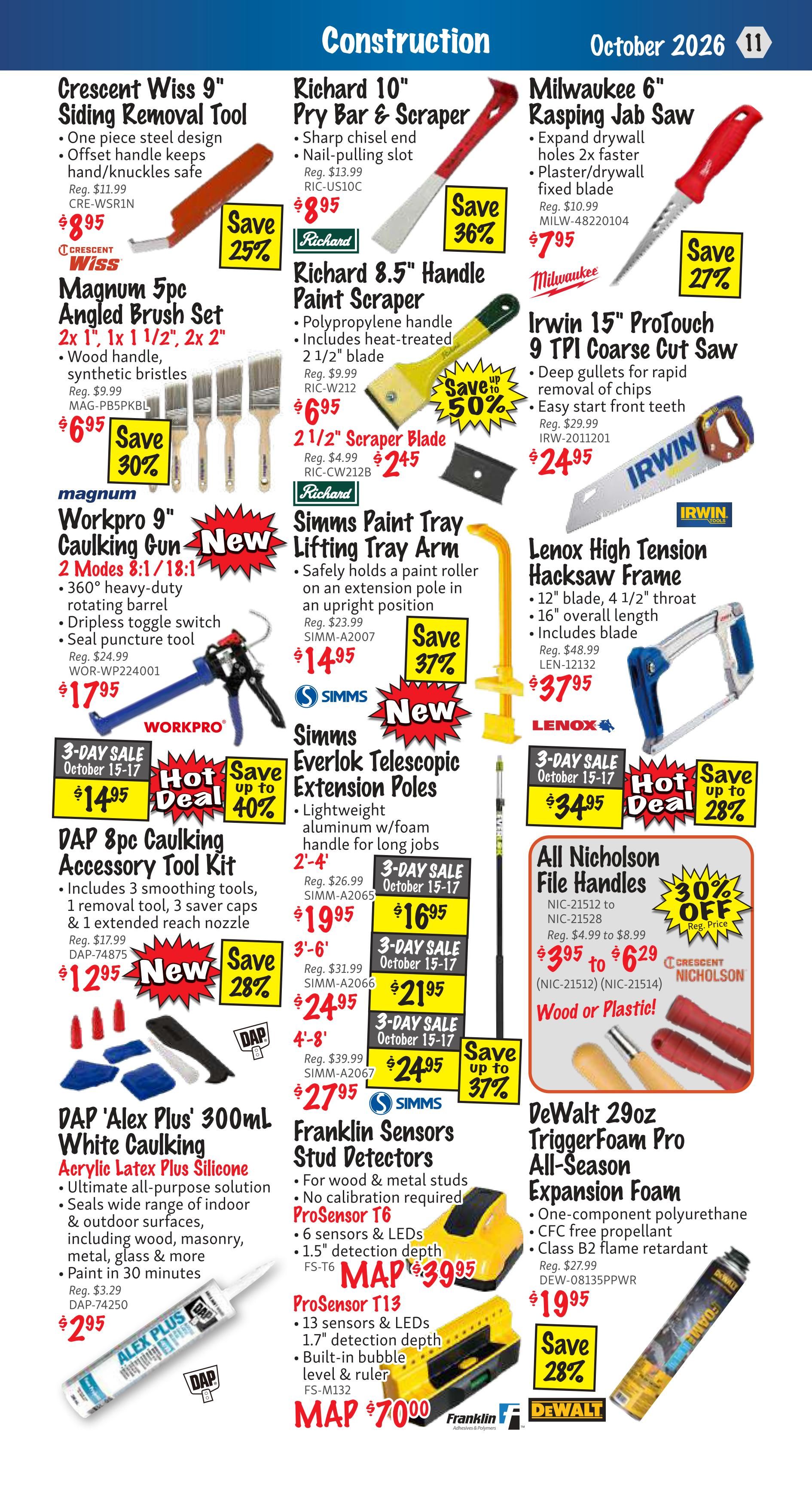 KMS Tools and Equipment Flyer October 1 to 31