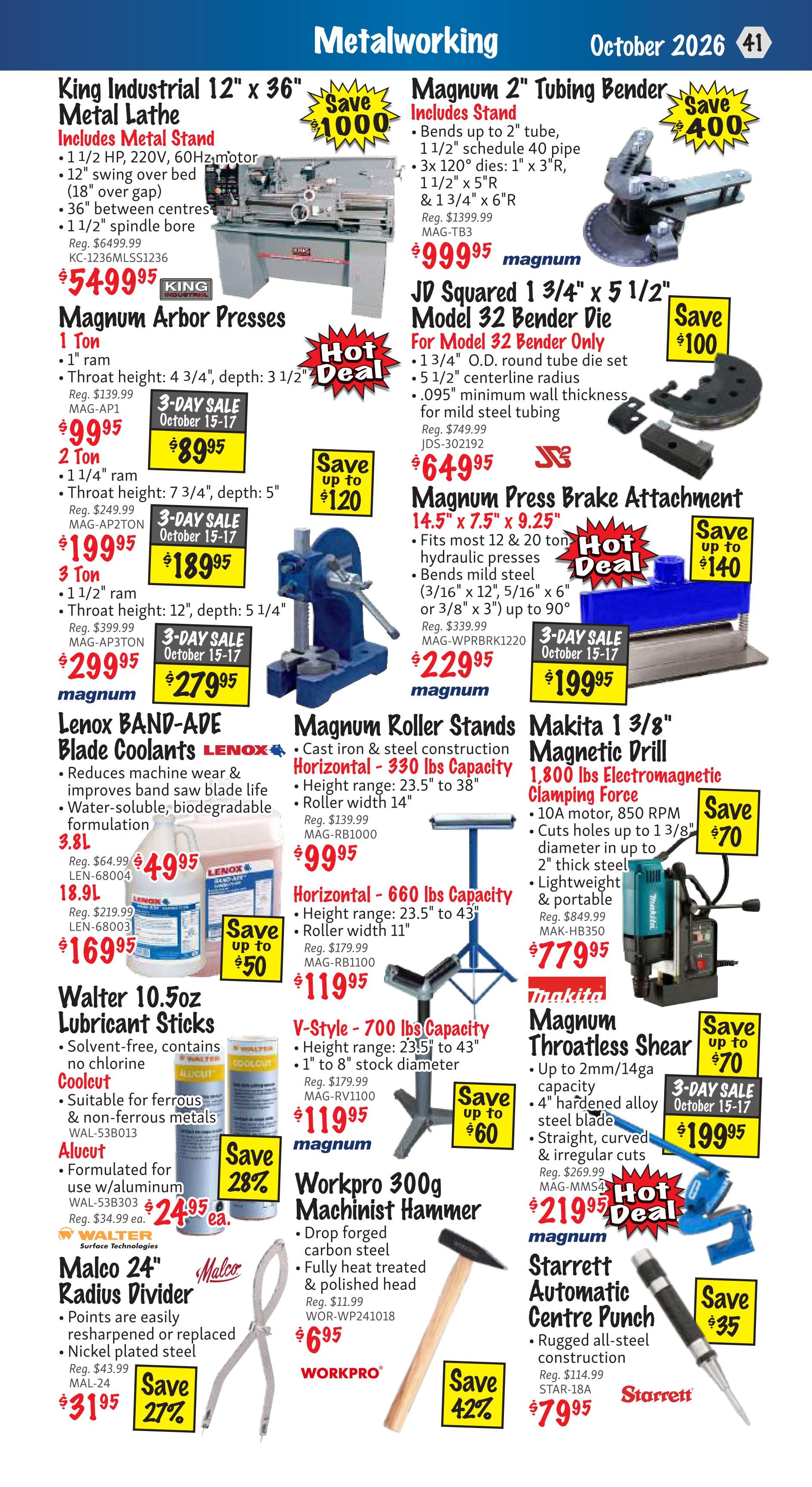 KMS Tools and Equipment Flyer October 1 to 31