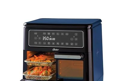 Oster 11-Quart Flex Air Fryer Oven, Dual Cooking Zones and 6 Cooking Functions, 2 Frying Baskets