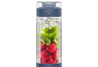 Chefman Cordless Portable Blender for Smoothies and Shakes, BPA-Free 16 oz Blending Jar w/Stainless-Steel Blades, USB-C Rechargeable with Color-Changing LEDs, Dishwasher-Safe Accessories - Blue