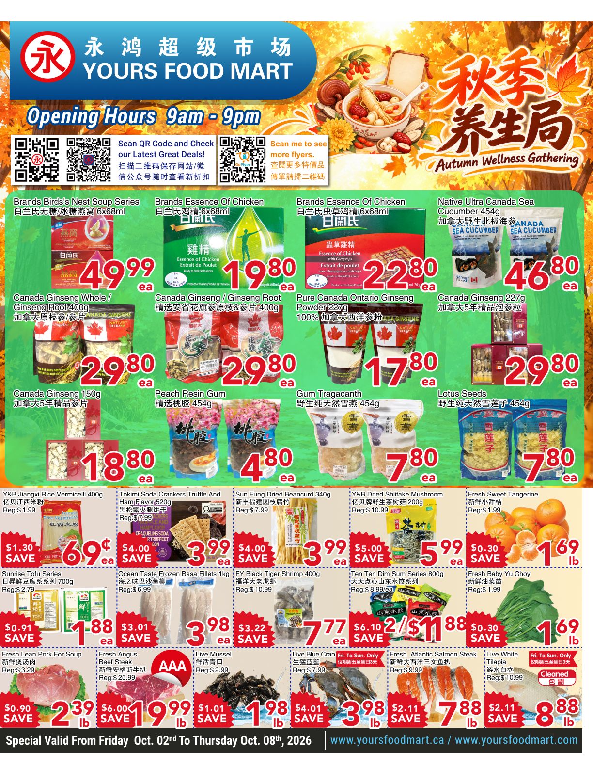 Yours Food Mart Flyer October 2 to 8