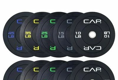Amazon.ca: - EARLY PRIME DEAL- CAP 260lb Economy Olympic Bumper Plate Weight Set - $261.68