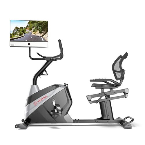 YESOUL Recumbent Exercise Bike J1M Plus, Black, 21.5-inch Full HD Screen, Magnetic Resistance, 44.8 kg, 81.3L x 45.7W x 66H cm, 120 kg Weight Capacity YESOUL Recumbent Exercise Bike J1M Plus, Black, 21.5-inch Full HD Screen, Magnetic Resistance, 44.8 kg, 81.3L x 45.7W x 66H cm, 120 kg Weight Capacity