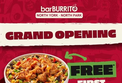 BarBurrito: TO Lawrence & Keele grand opening $5.99 bowl (free 1st 100) Friday October 2
