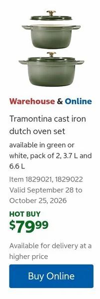 Costco: Tramontina cast iron dutch oven set (2)