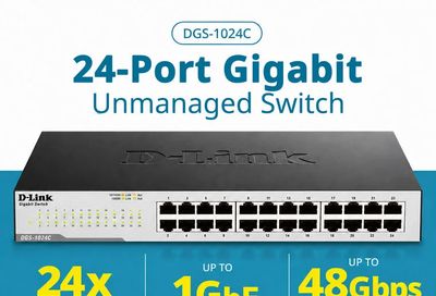D-Link.ca: 24-port Gigabit Metal Ethernet Switch $59.99