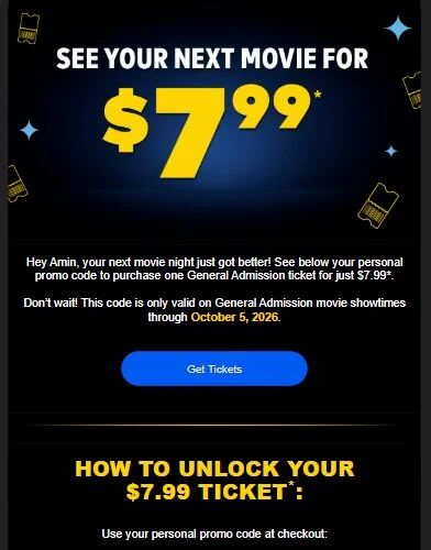 cineplex personalized email promo code for 7.99 movie ticket cineplex personalized email promo code for 7.99 movie ticket