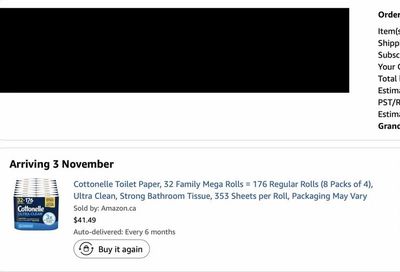 Amazon.ca: Cottonelle Ultra Clean Toilet Paper 32 x 353 - 35% off + S&S = $20.75
