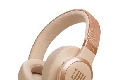 JBL Live 770NC - Wireless Over-Ear Headphones with True Adaptive Noise Cancelling with Smart Ambient, Up to 65 Hours of Battery Life, Comfort-fit Fabric Headband & Carrying Pouch (Sandstone)