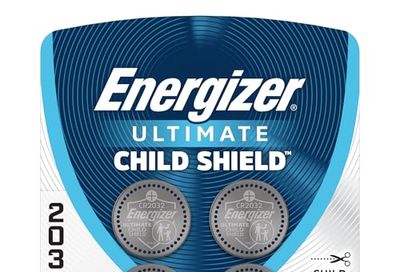 Energizer 2032 Batteries (4 Pack), 3V Lithium Coin Batteries with 3-in-1 Child Shield