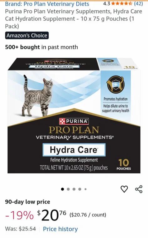 Amazon.ca: Purina pro plan Hydra care for cats $20.76 Amazon.ca: Purina pro plan Hydra care for cats $20.76