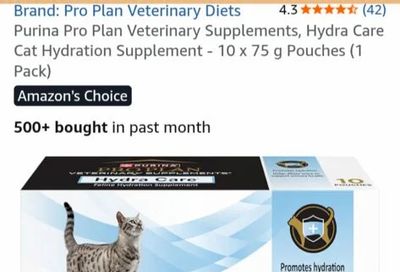 Amazon.ca: Purina pro plan Hydra care for cats $20.76