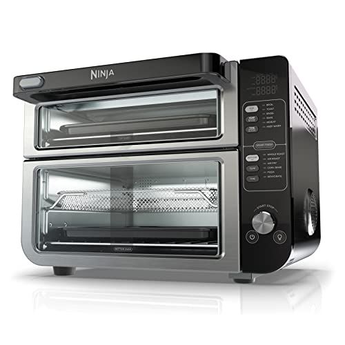 Ninja 12-in-1 Double Oven with FlexDoor, Rapid Top, Convection & Air Fry Bottom, Roast, Toast, Pizza, Stainless, DCT401C Ninja 12-in-1 Double Oven with FlexDoor, Rapid Top, Convection & Air Fry Bottom, Roast, Toast, Pizza, Stainless, DCT401C