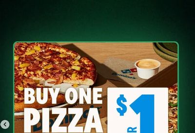 Domino's Pizza: ON Brampton Buy one pizza at menu price (XL & parm stuffed crust excluded) get another for $1 online code BOGO1