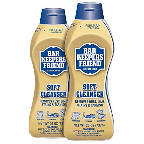 Bar Keepers Friend Soft Liquid Cleanser- Multipurpose Cleaner & Rust Stain Remover for Stainless Steel, Porcelain, Ceramic Tile, Copper, Brass 26 Oz (Pack of 2) Bar Keepers Friend Soft Liquid Cleanser- Multipurpose Cleaner & Rust Stain Remover for Stainless Steel, Porcelain, Ceramic Tile, Copper, Brass 26 Oz (Pack of 2)