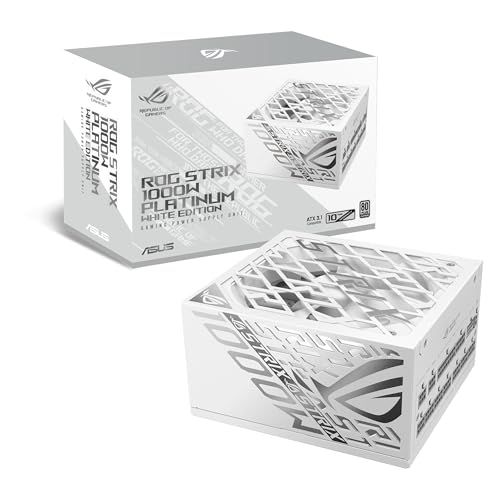 ASUS ROG Strix 1000W Platinum White Edition (Fully Modular Power Supply, 80 Plus Platinum Certified, ATX 3.1, GaN MOSFET, “GPU-First” Patented-Intelligent Voltage Stabilizer, 10-Year Warranty) ASUS ROG Strix 1000W Platinum White Edition (Fully Modular Power Supply, 80 Plus Platinum Certified, ATX 3.1, GaN MOSFET, “GPU-First” Patented-Intelligent Voltage Stabilizer, 10-Year Warranty)