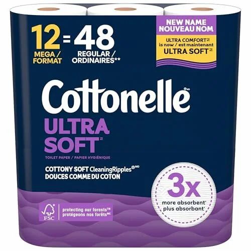 Amazon.ca: Cottonelle Toilet Paper, 12 Mega Rolls = 48 Regular Rolls, Ultra Soft (Formerly Ultra Comfort), Soft Bathroom Tissue, 24 Amazon.ca: Cottonelle Toilet Paper, 12 Mega Rolls = 48 Regular Rolls, Ultra Soft (Formerly Ultra Comfort), Soft Bathroom Tissue, 24