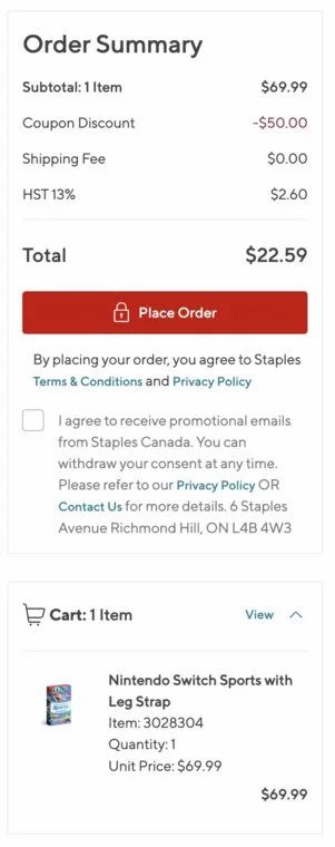 STAPLES PRICE ERROR $50 OFF $50+ STAPLES PRICE ERROR $50 OFF $50+