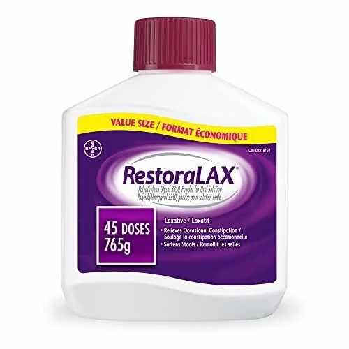 Amazon.ca: RestoraLAX Powder Stool Softener Laxative - Laxatives For Constipation, 765g, Almost 38% off/$23.08 Amazon.ca: RestoraLAX Powder Stool Softener Laxative - Laxatives For Constipation, 765g, Almost 38% off/$23.08