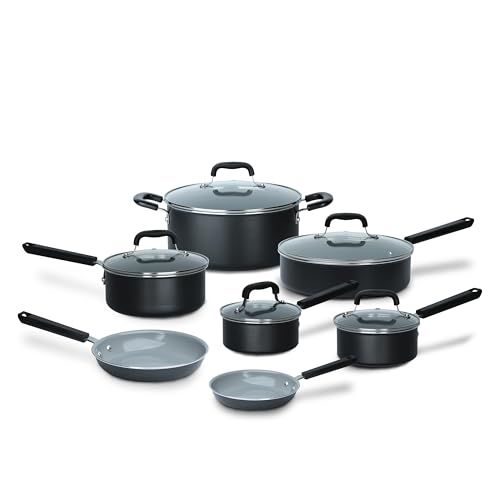 Cuisinart PURELYCERAMIC 12-Piece Pots and Pans Set, Black (55IC-12BKC) Cuisinart PURELYCERAMIC 12-Piece Pots and Pans Set, Black (55IC-12BKC)