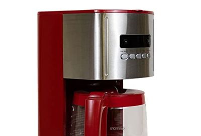 Kenmore Drip Coffee Maker - 12 Cup Programmable Cafe Machine With Glass Pot, Regular & Bold Brew, Auto Shut Off Large Water Reservoir, Reusable Filter, Kitchen Appliances For Cafeteria Barista, Red