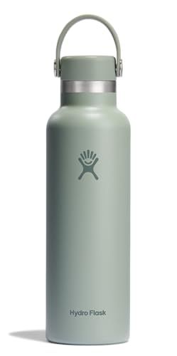 Hydro Flask Stainless Steel Standard Mouth Water Bottle with Flex Cap and Double-Wall Vacuum Insulation,Agave, 21 Ounces Hydro Flask Stainless Steel Standard Mouth Water Bottle with Flex Cap and Double-Wall Vacuum Insulation,Agave, 21 Ounces