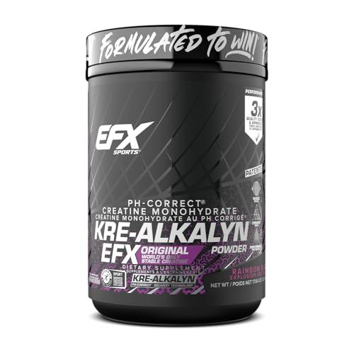 EFX Sports Kre-Alkalyn Powder 500g, PH-Correct Creatine Monohydrate | Multi-Patented Formula, Gain Strength, Build Muscle & Enhance Performance, Rainbow Blast 500 gram EFX Sports Kre-Alkalyn Powder 500g, PH-Correct Creatine Monohydrate | Multi-Patented Formula, Gain Strength, Build Muscle & Enhance Performance, Rainbow Blast 500 gram