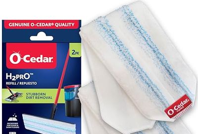 O-Cedar H2prO Flat Mop Head Replacement (Pack of 2) | Machine Washable | Reusable | Microfiber Refill | Removes 99% of Bacteria