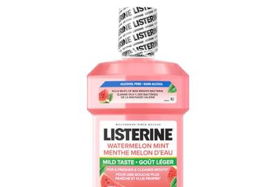 Listerine Alcohol Free Mouthwash, Mild Taste, Kills up to 99.9% of Bad Breath Bacteria for a Fresh, Clean Mouth, Watermelon Mint Flavor, 1L