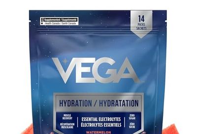 Vega Hydration Powder – Watermelon Electrolyte Powder – Zero Sugar Hydration, Muscle Recovery & Energy Support with Magnesium + B Vitamins, NSF Certified, 14 Sachets