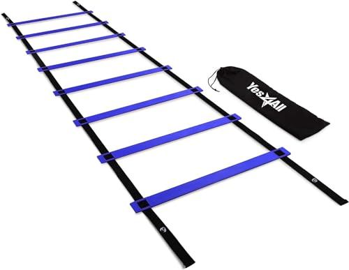 Yes4All Agility Ladder Speed Training Equipment - Speed Ladder for Kids and Adults with Carry Bag - 8 Rung/11 Feet Blue Yes4All Agility Ladder Speed Training Equipment - Speed Ladder for Kids and Adults with Carry Bag - 8 Rung/11 Feet Blue