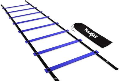 Yes4All Agility Ladder Speed Training Equipment - Speed Ladder for Kids and Adults with Carry Bag - 8 Rung/11 Feet Blue