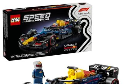 LEGO Speed Champions Oracle Red Bull Racing RB20 F1 Race Car Model Kits - Building Set for Adults, Ages 18+ with Realistic Features - Red Bull DIY Crafts for Display - Gift Idea for F1 Fans - 77243