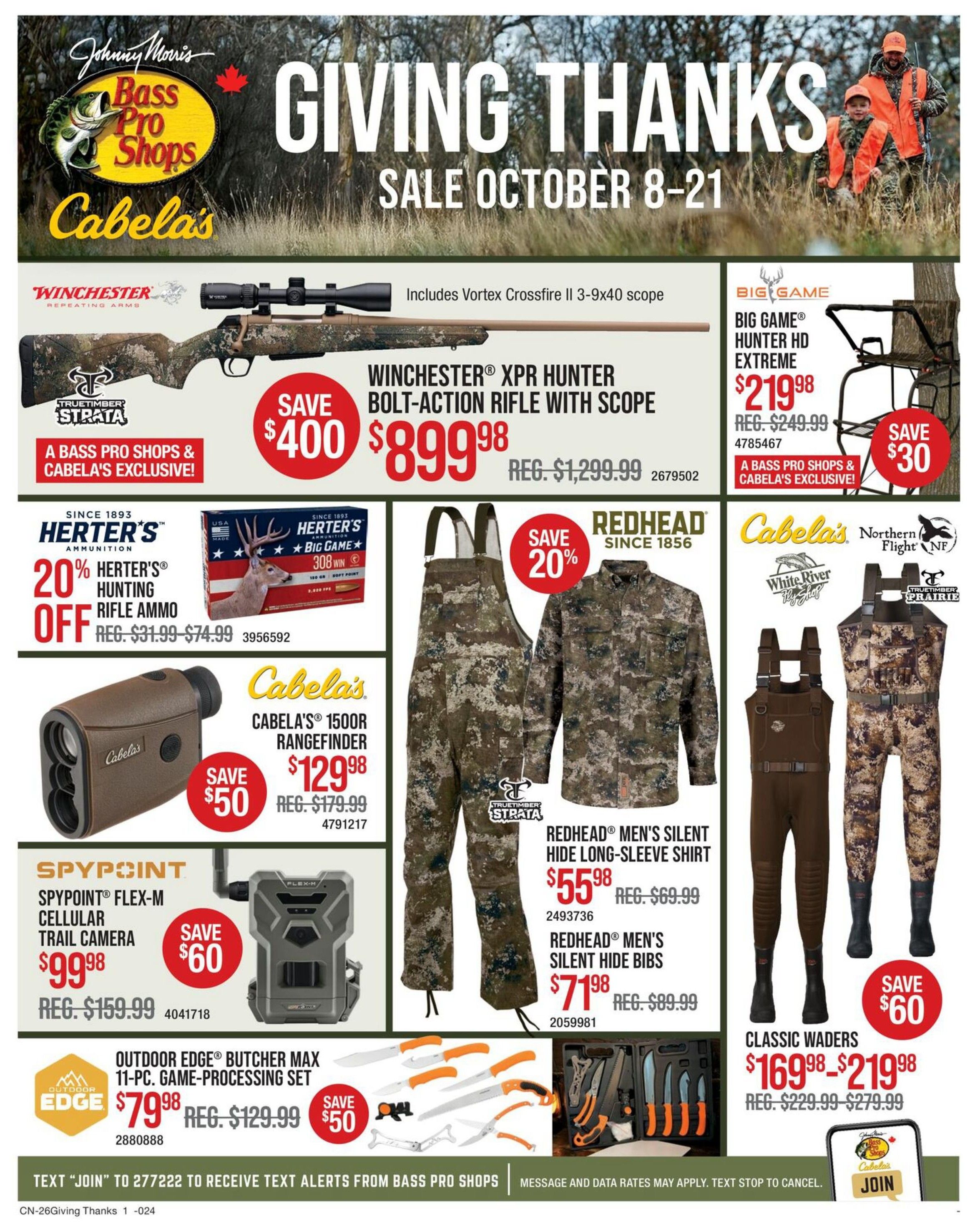 Cabela's Flyer October 8 to 21