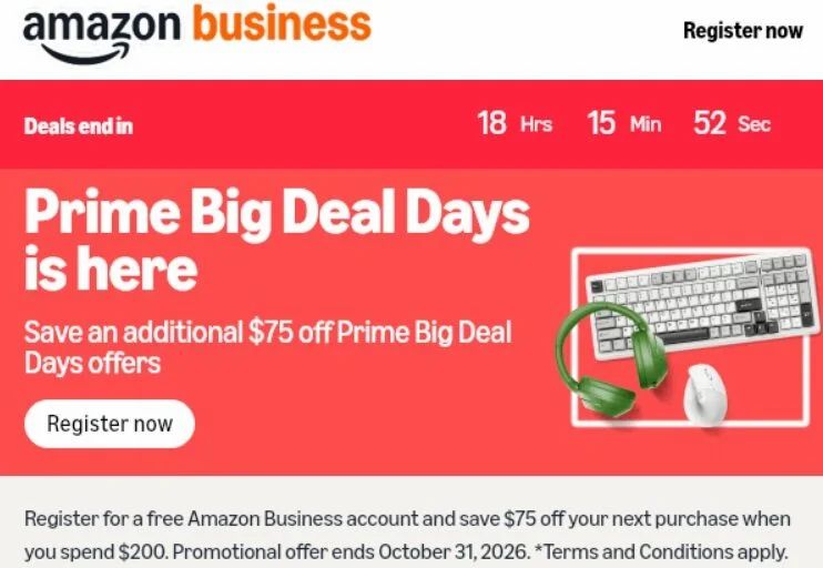 Amazon.ca: **YMMV** -- Amazon New Business Account Save $75 off $200 Purchase Amazon.ca: **YMMV** -- Amazon New Business Account Save $75 off $200 Purchase