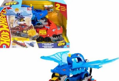 Amazon.ca: Hot Wheels City Ultimate Dual Dragon Transporter and 2 Die-Cast Cars $37.18