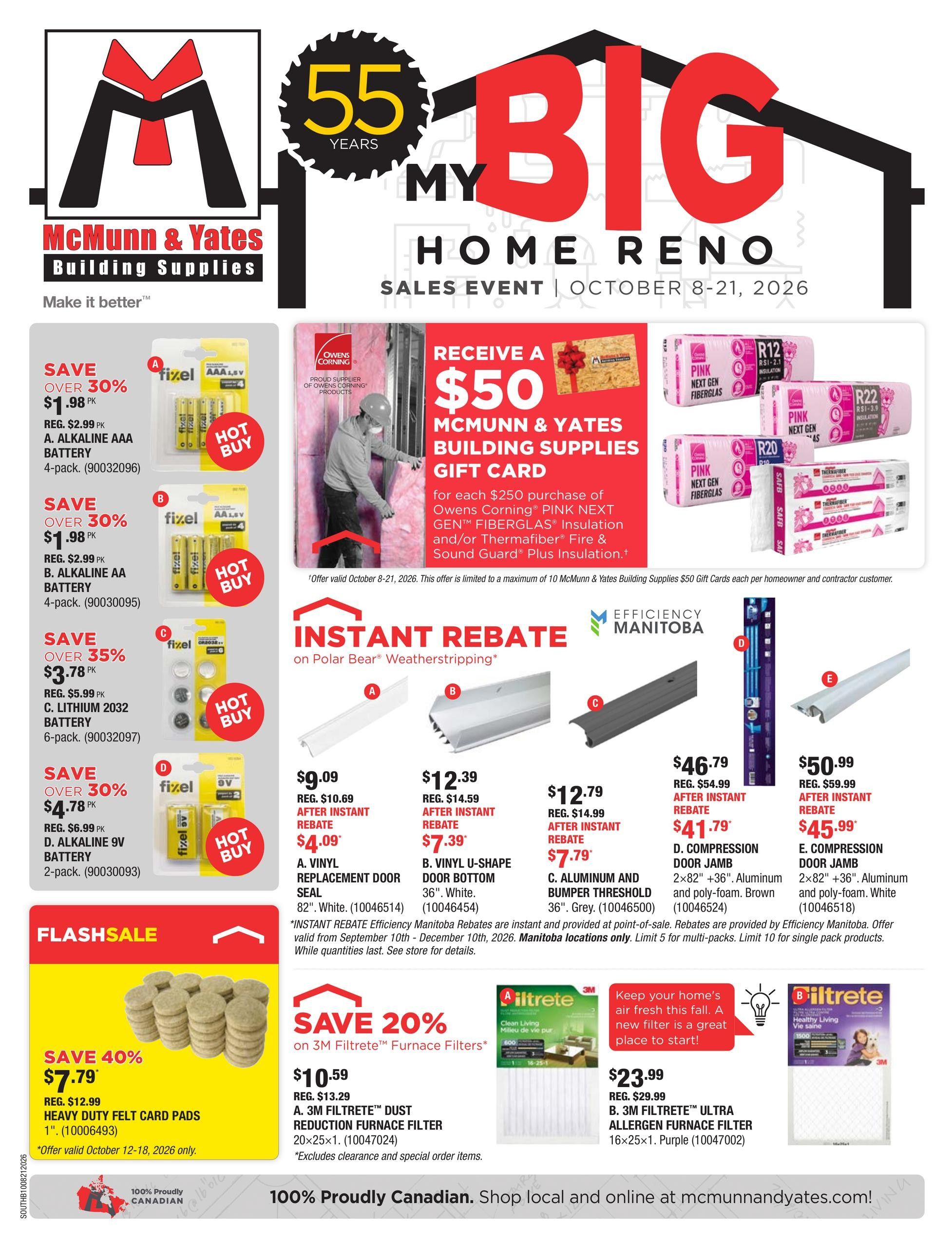 McMunn & Yates Building Supplies Flyer October 8 to 21