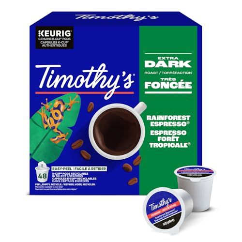 Timothy's Rainforest Espresso K-Cup Coffee Pods, 48 Count For Keurig Coffee Makers Timothy's Rainforest Espresso K-Cup Coffee Pods, 48 Count For Keurig Coffee Makers