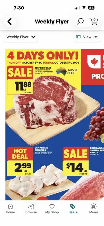 Real Canadian Superstore: Aussie Prime Rib boneless $11.88/lb