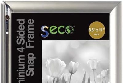 SECO Snap Frame Front Load Easy Open Poster Frame 8.5 x 11-Inch, Silver Anodized (SN8511-SV)